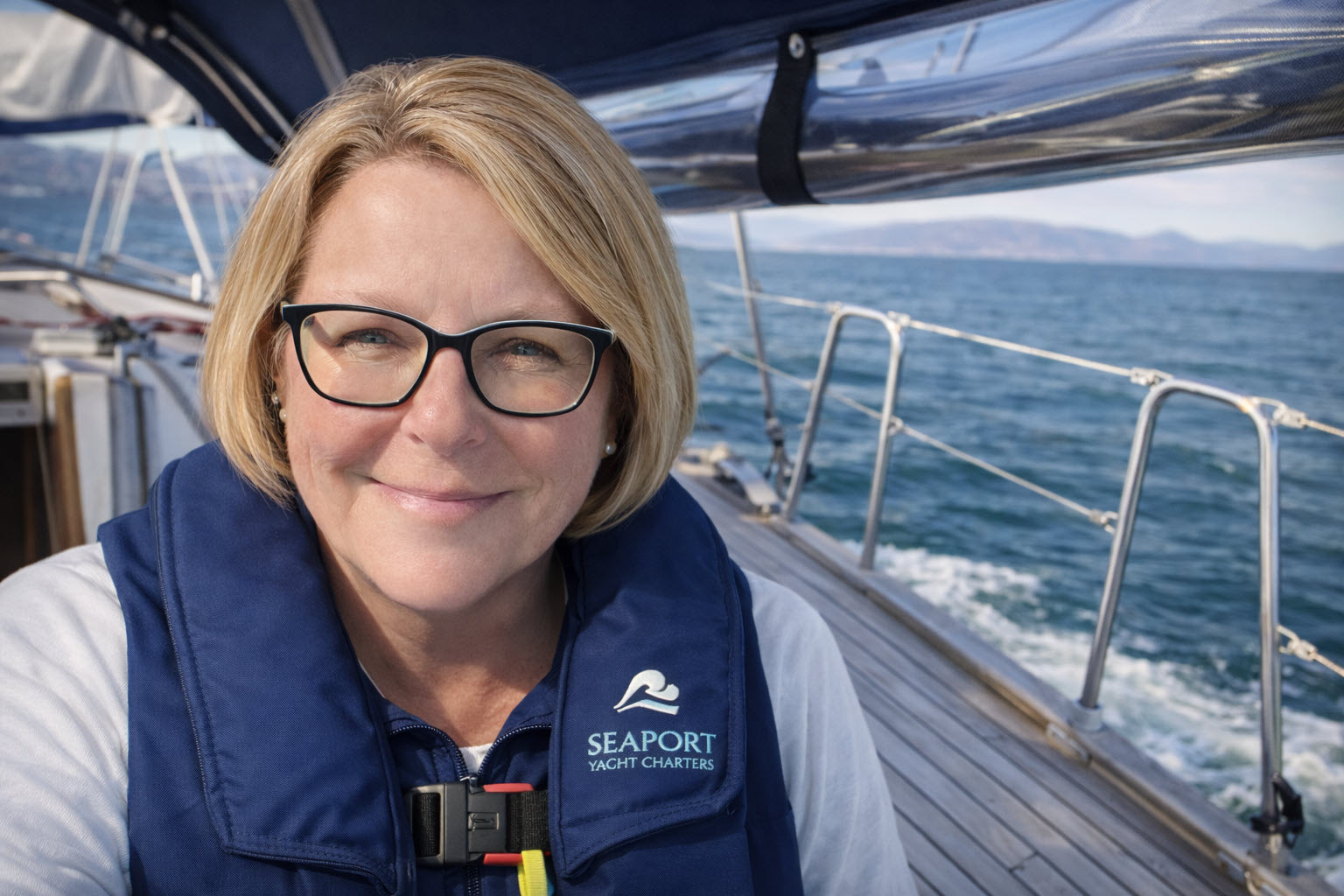 Robin McKeown from Seaport Yacht Charters sailing in the Gulf Islands. Call us  at 250 661 7325 to  book your bareboat charter today!